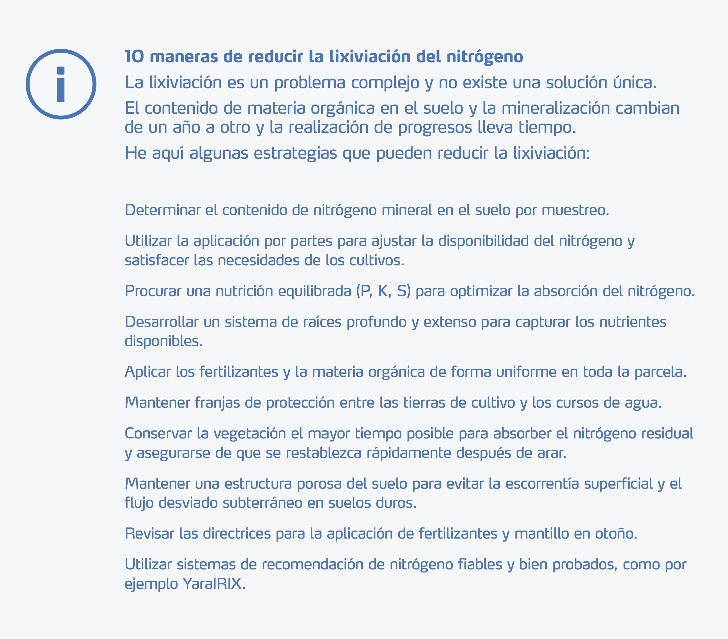10 ways to reduce nitrogen leaching